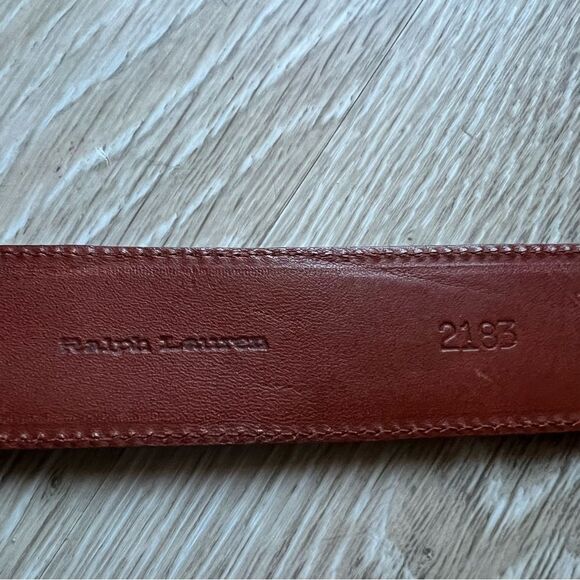 Ralph Lauren Alligator Mahogany Brown Sterling Silver Wide Belt Size 28 - Picture 13 of 14